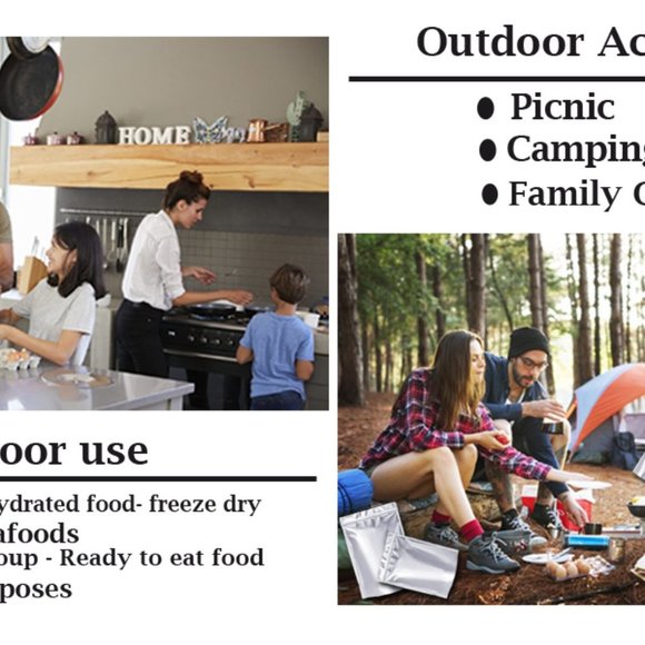 50pcs Mylar Bags 1 Gallon 10 Mil Thick w/ Oxygen Absorbers 500cc Food St… - Picture 7 of 14